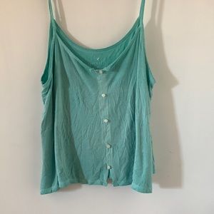 Teal American Eagle Crop Top Tank